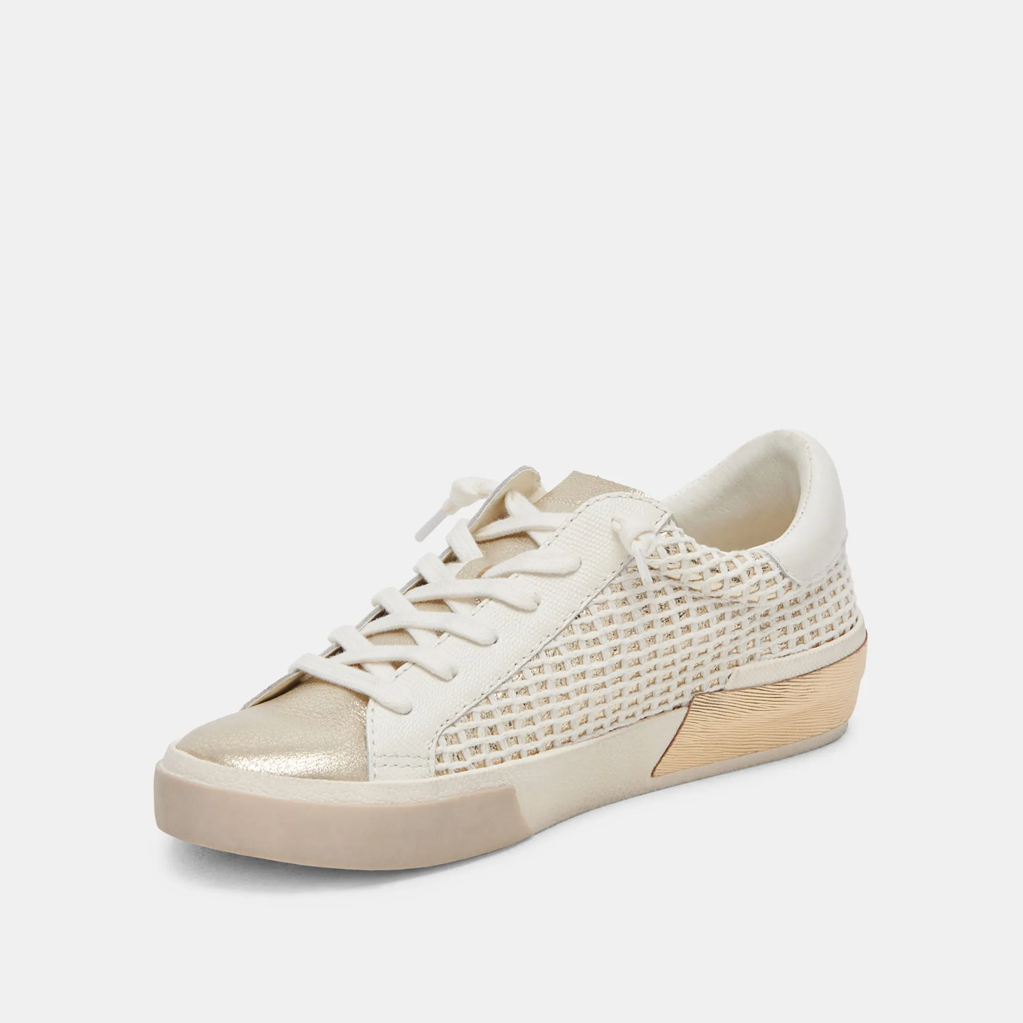ZINA SNEAKERS KNOCHE GOLD GEWEBT