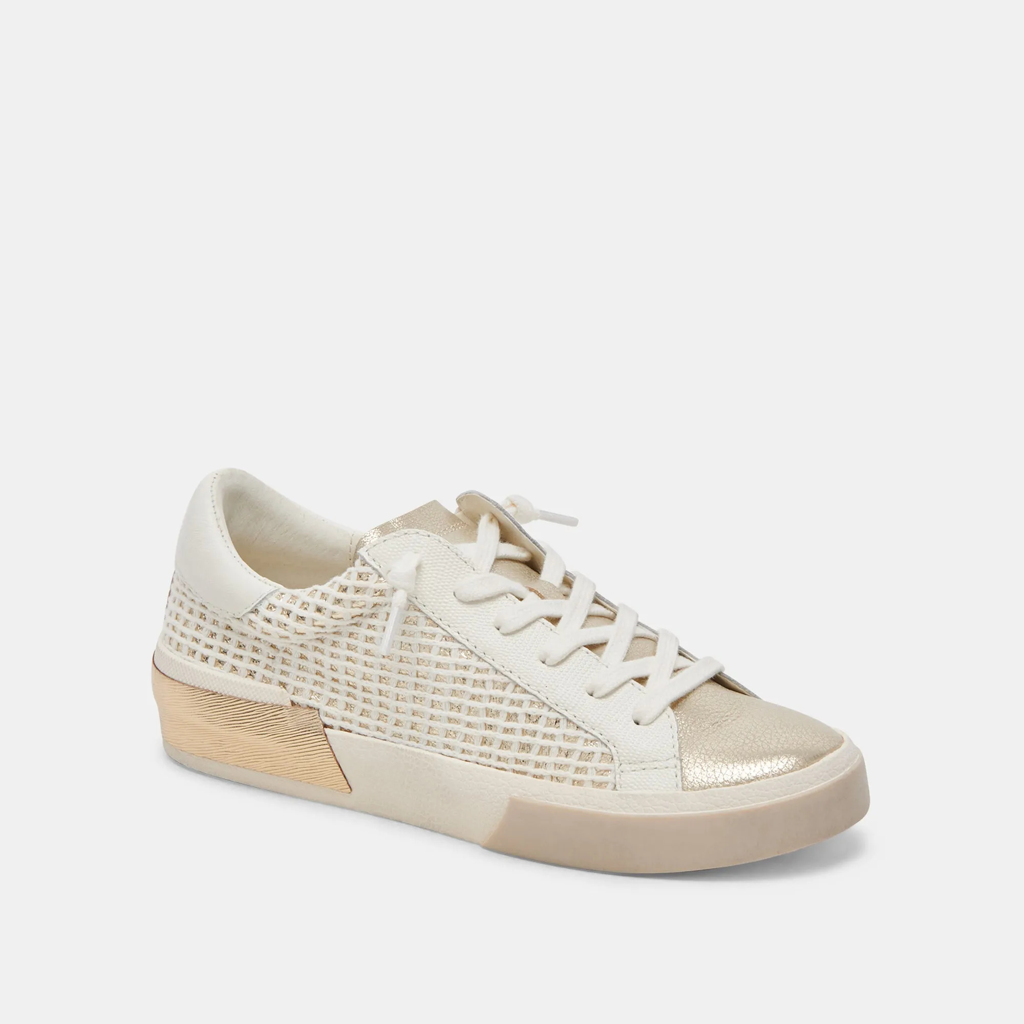 ZINA SNEAKERS KNOCHE GOLD GEWEBT